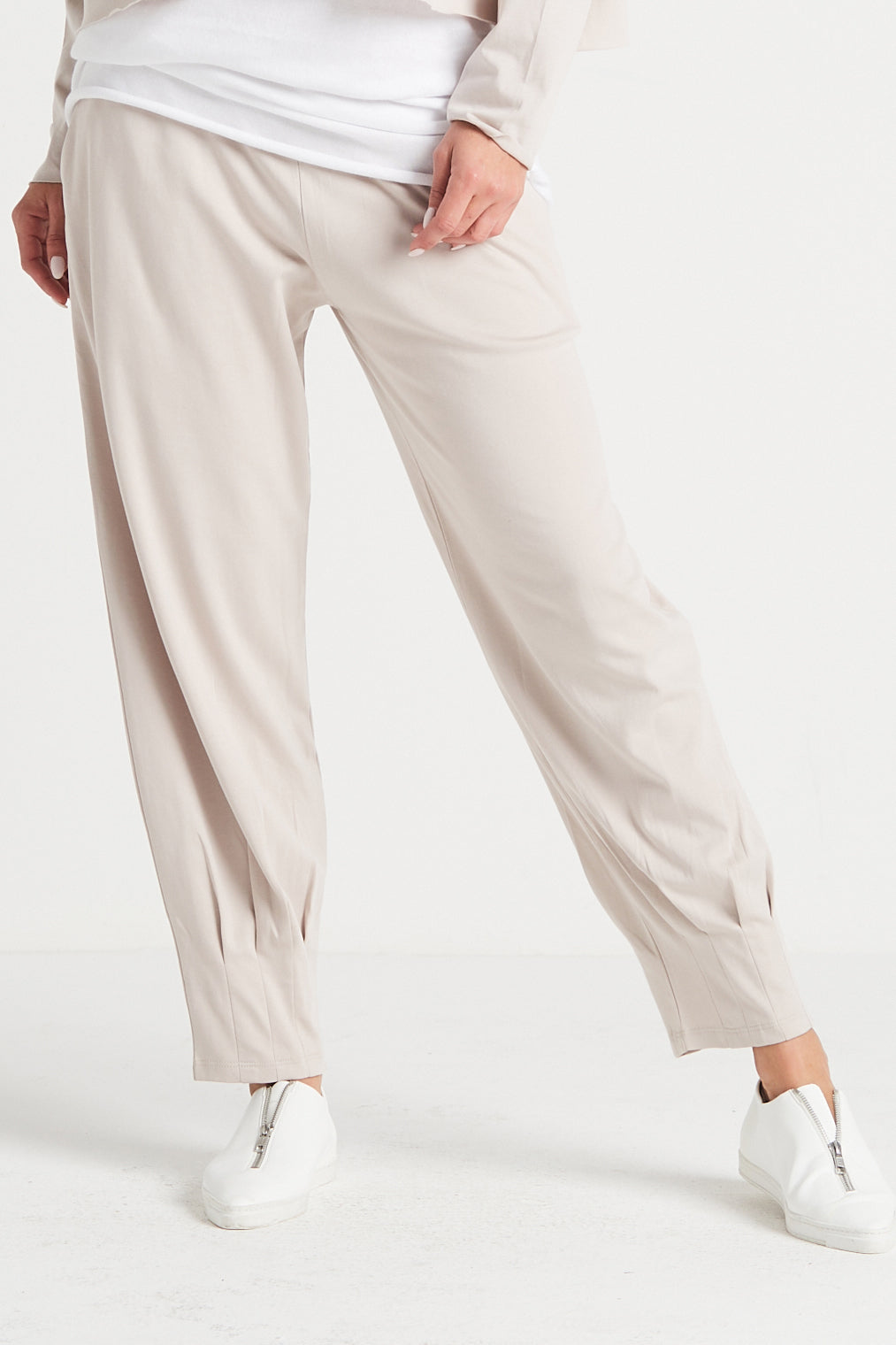 Pima Cotton Pinched Pleat Pants