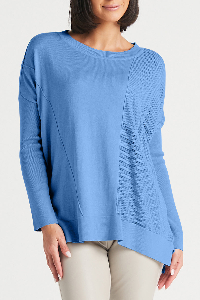 Pima Cotton Nu Textured Crewneck Sweater