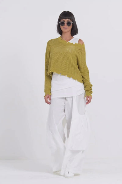Pima Cotton Pin Dot Boatneck Sweater