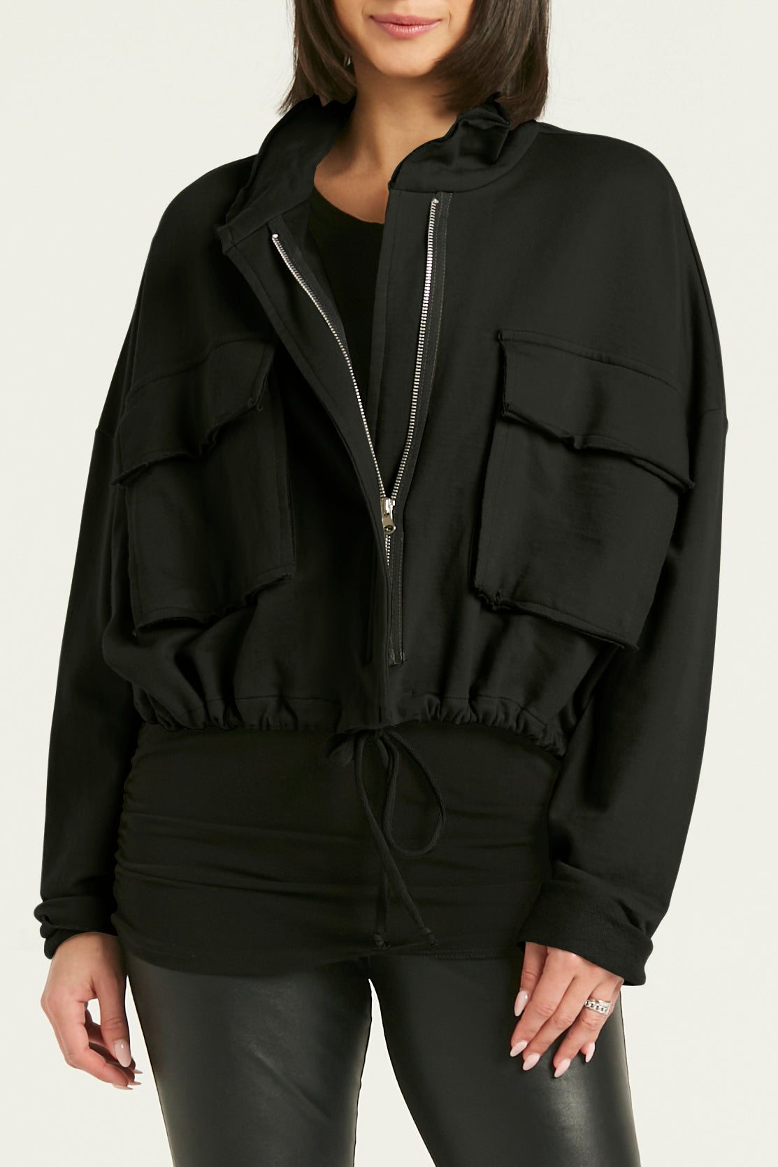 French Terry Crop Bomber