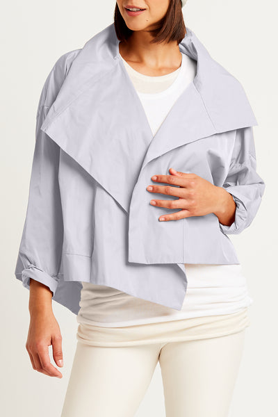 Nylon Cropped Asymmetrical Jacket