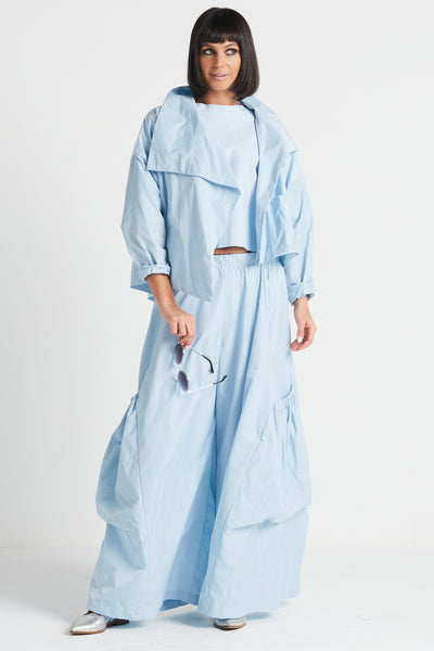Nylon Cropped Asymmetrical Jacket