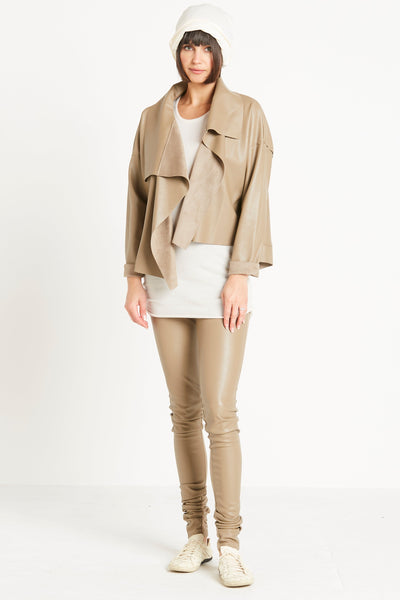 Vegan Leather Cropped Asymmetrical Jacket