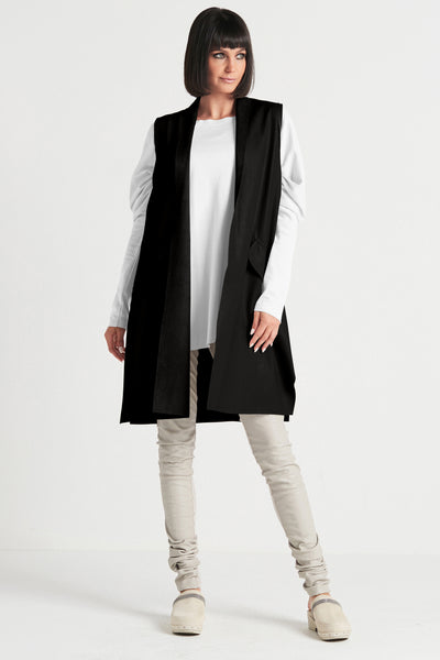 Vegan Leather Sleeveless Vest