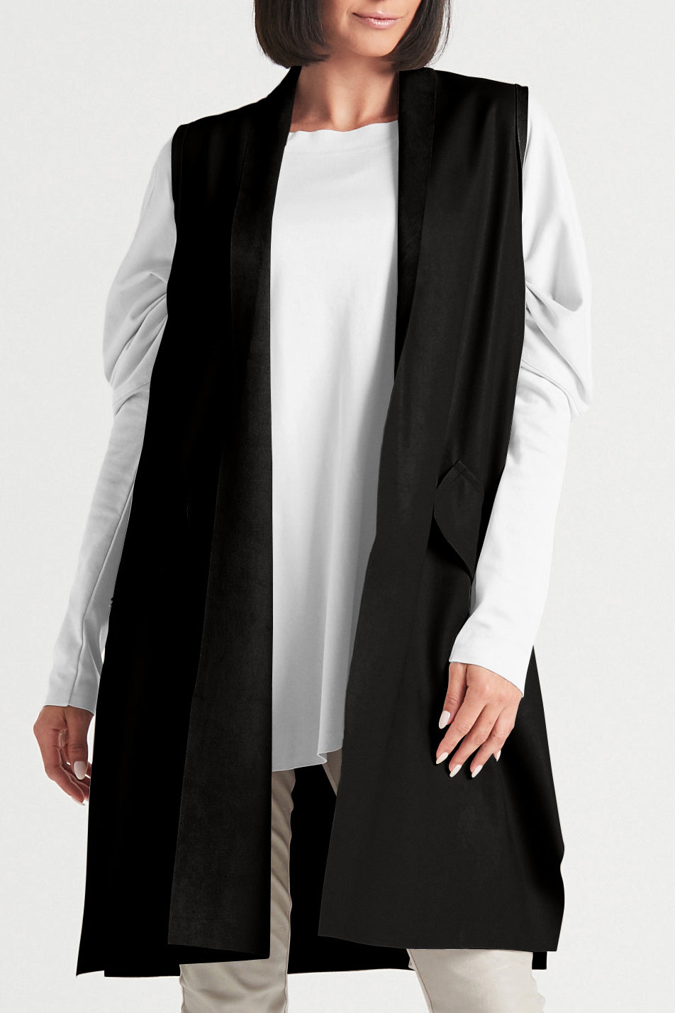 Vegan Leather Sleeveless Vest