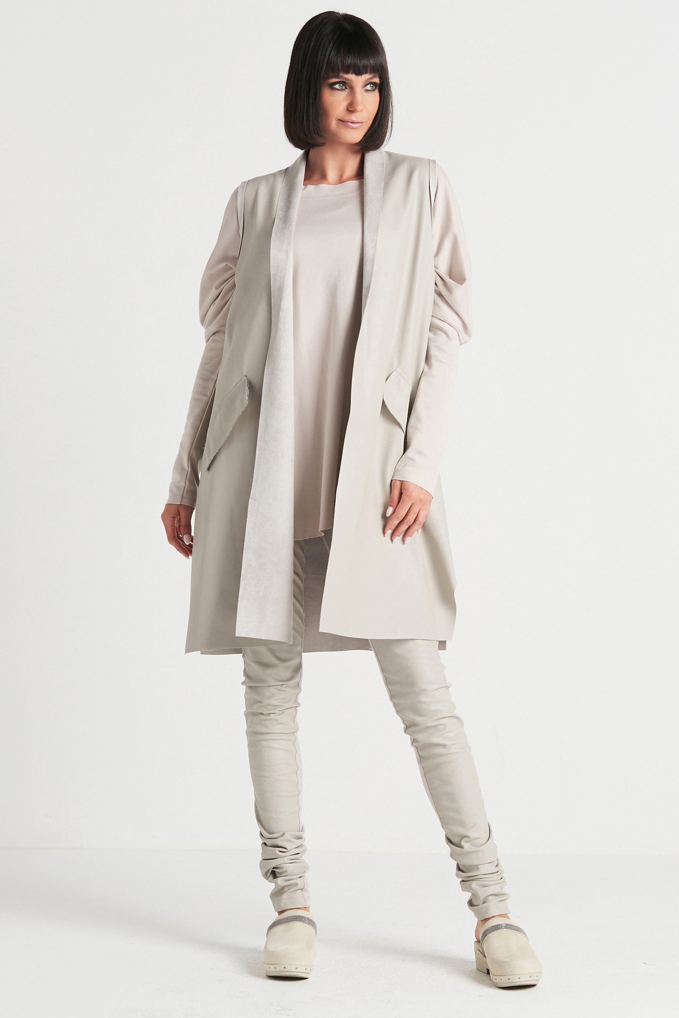 Vegan Leather Sleeveless Vest