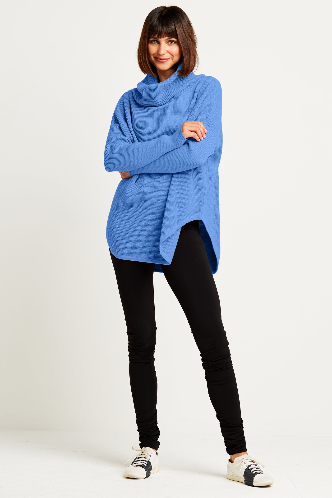 Pima Cotton Waffle Cowl Sweater