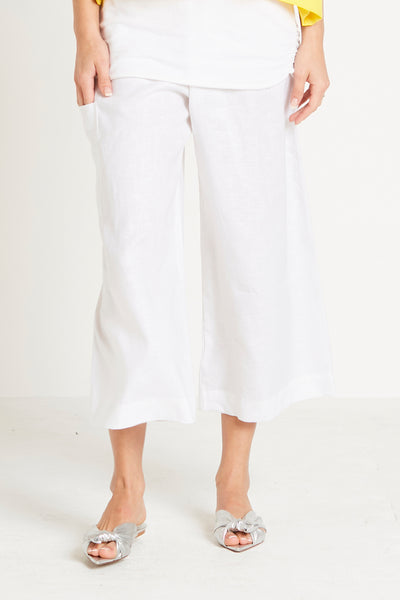 Handkerchief Linen Crop Pant