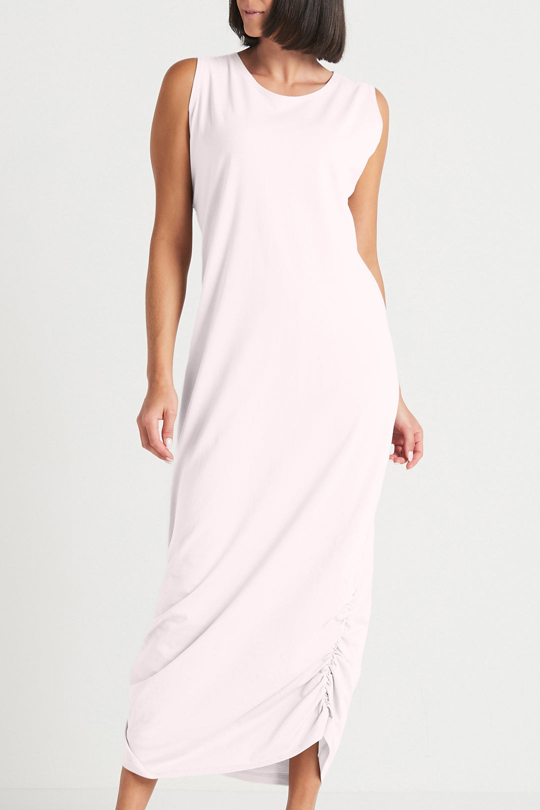 Cotton Lycra Ruched Tank Dress PLANET by Lauren G Cotton Lycra Ruched Tank Dress PLANET by Lauren G