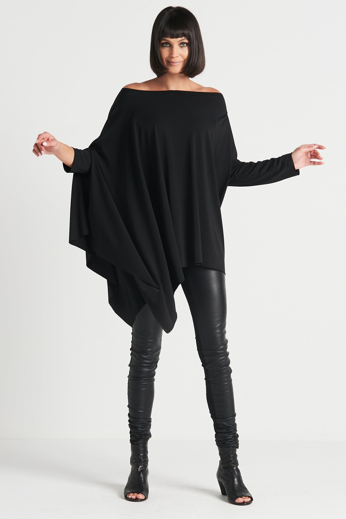 Matte Jersey Cascade Top