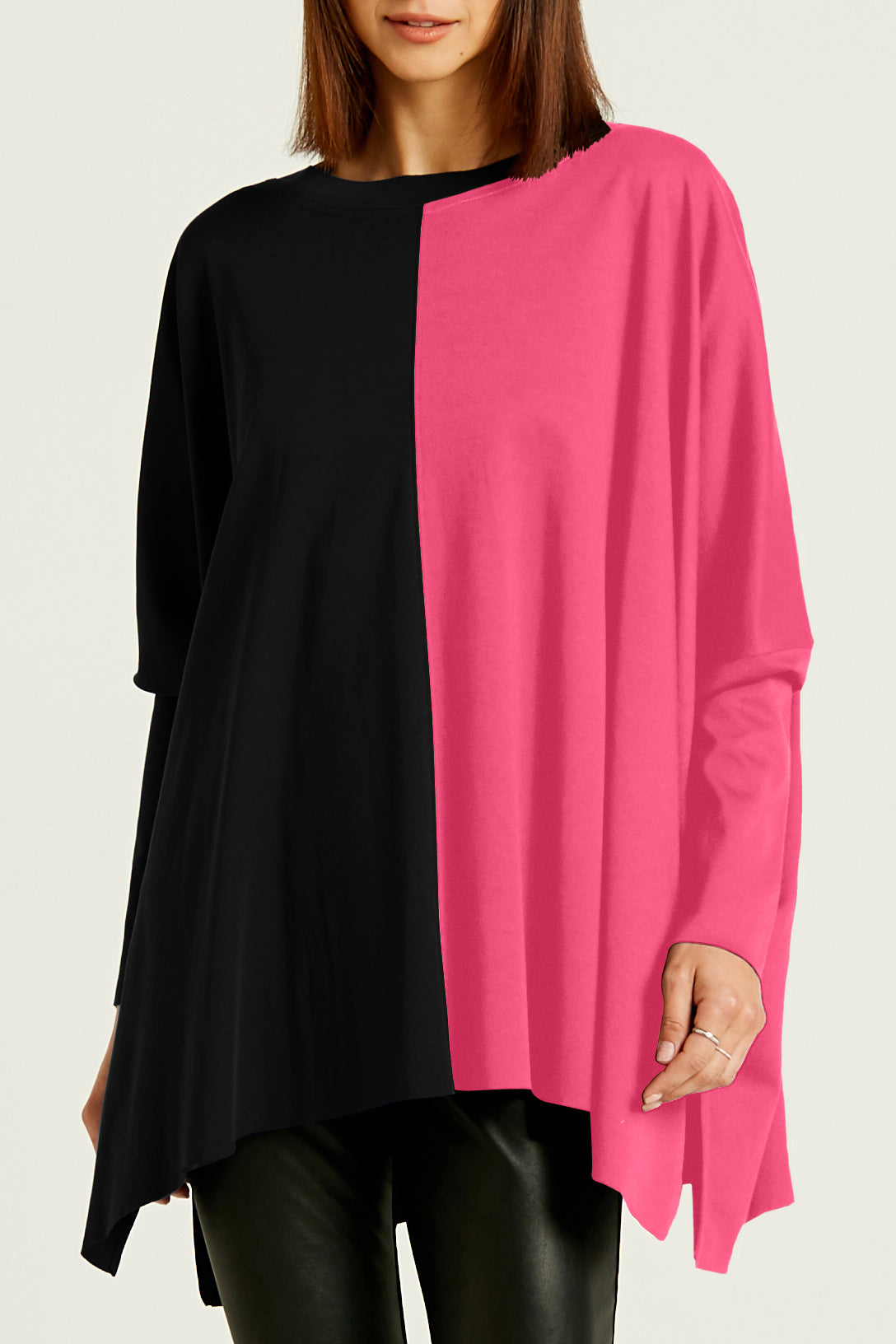 Pima Cotton Two Tone Crew Swing Tee