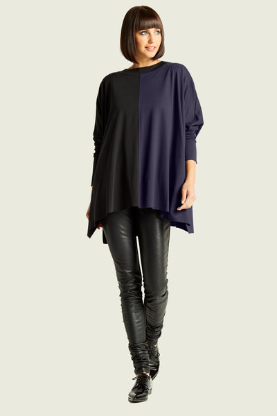 Pima Cotton Two Tone Crew Swing Tee