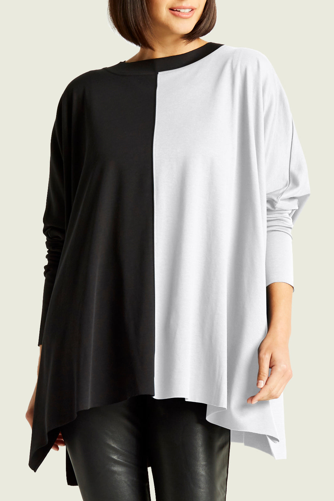 Pima Cotton Two Tone Crew Swing Tee