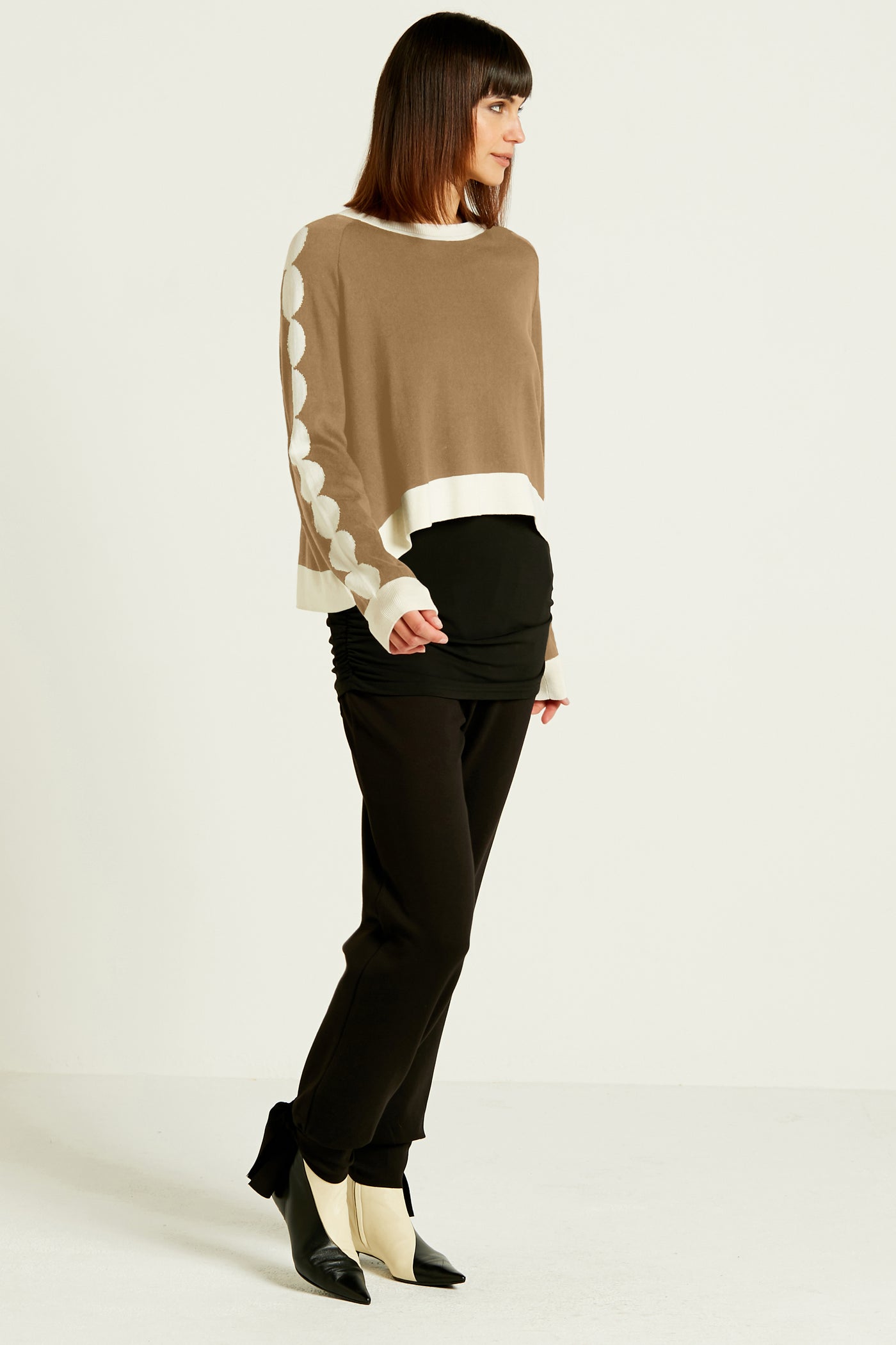 Pima Cotton Circling Mini Crewneck Sweater