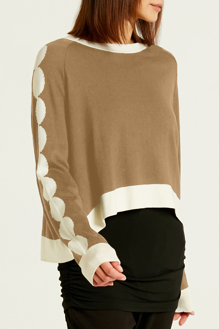 Pima Cotton Circling Mini Crewneck Sweater