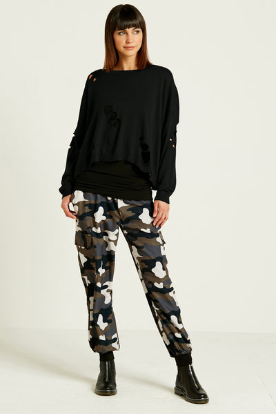Pima Cotton Holey Moley Crewneck Sweater