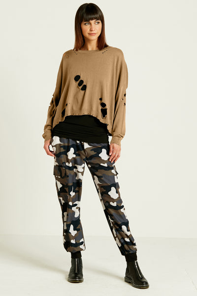 Pima Cotton Holey Moley Crewneck Sweater