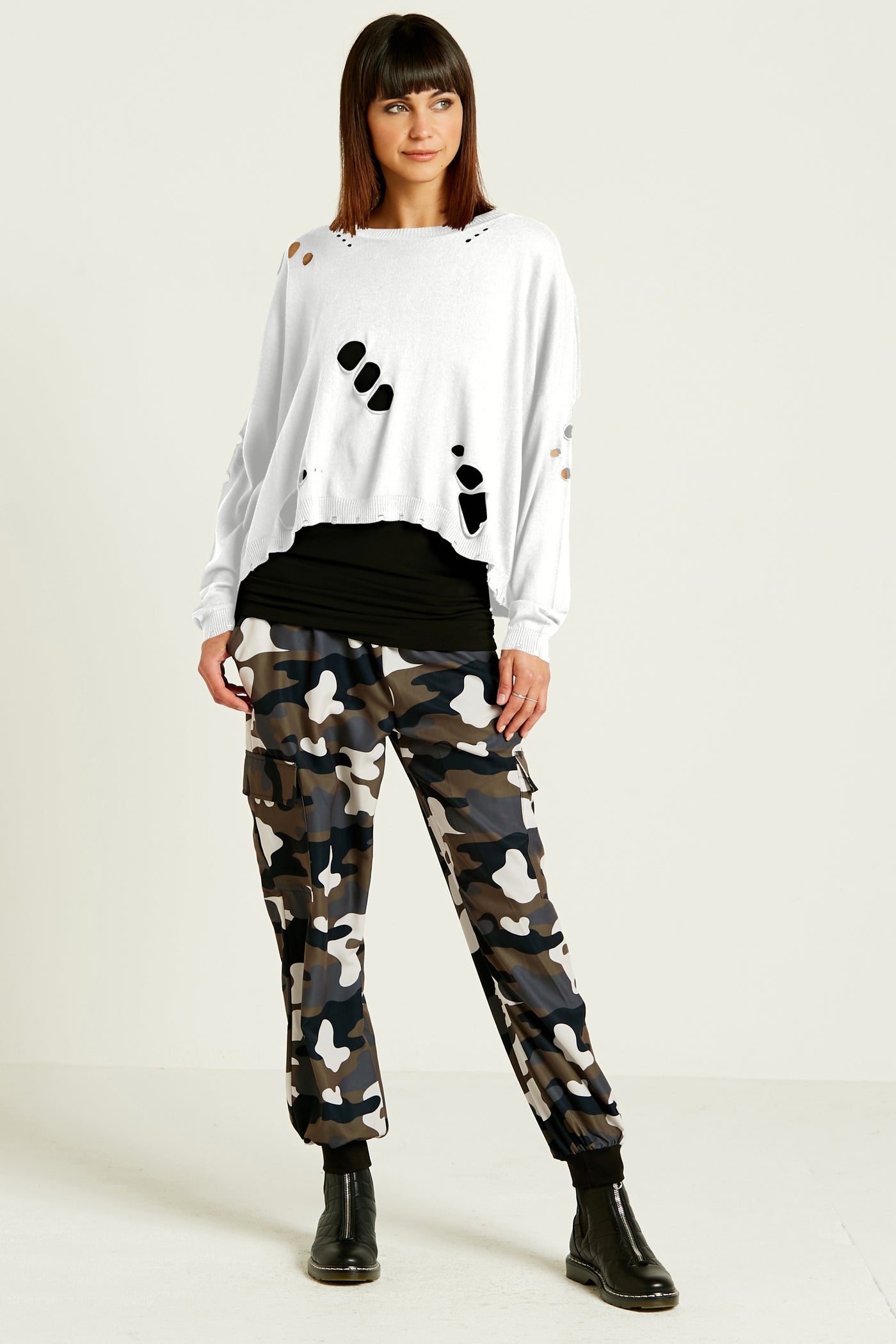 Pima Cotton Holey Moley Crewneck Sweater