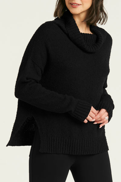 Pima Cotton Bouclé Cowl Sweater