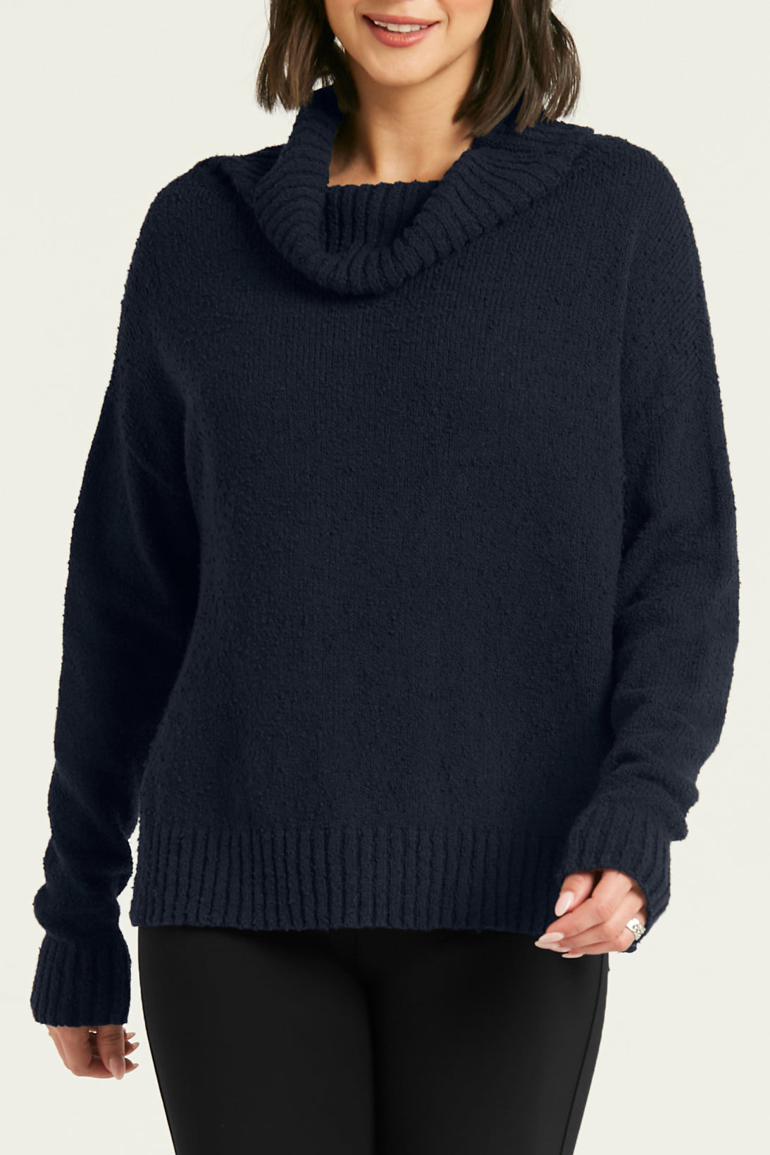 Pima Cotton Bouclé Cowl Sweater