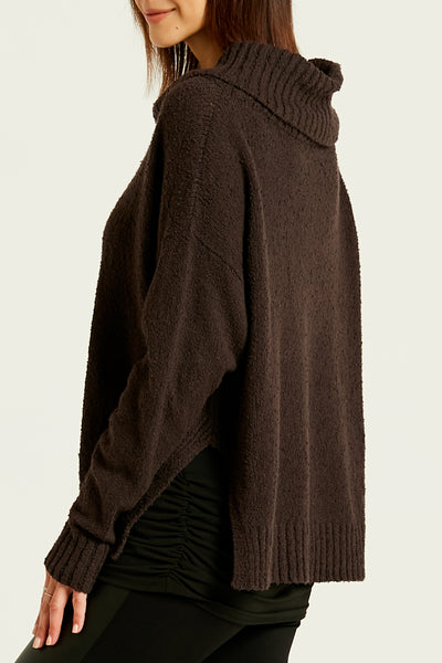 Pima Cotton Bouclé Cowl Sweater