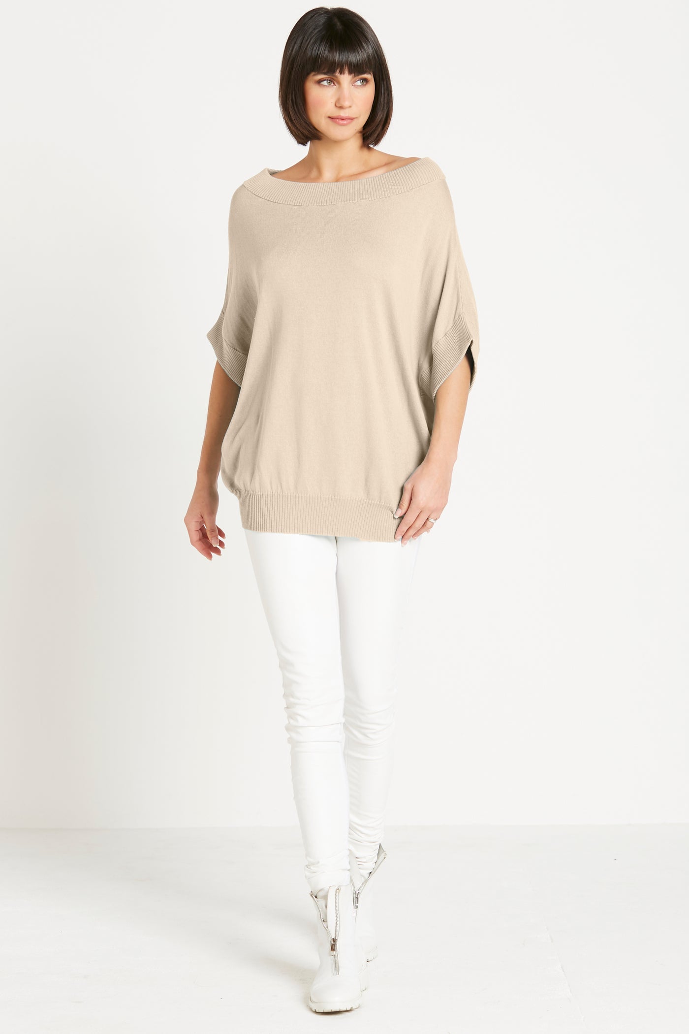 Pima Cotton Summer Knit Boatneck Sweater