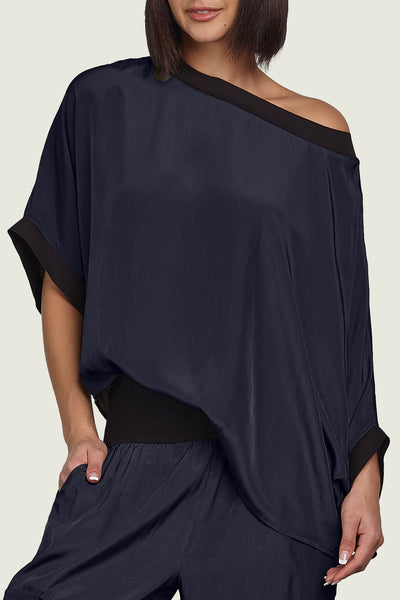 Washable Silk Bateau Top
